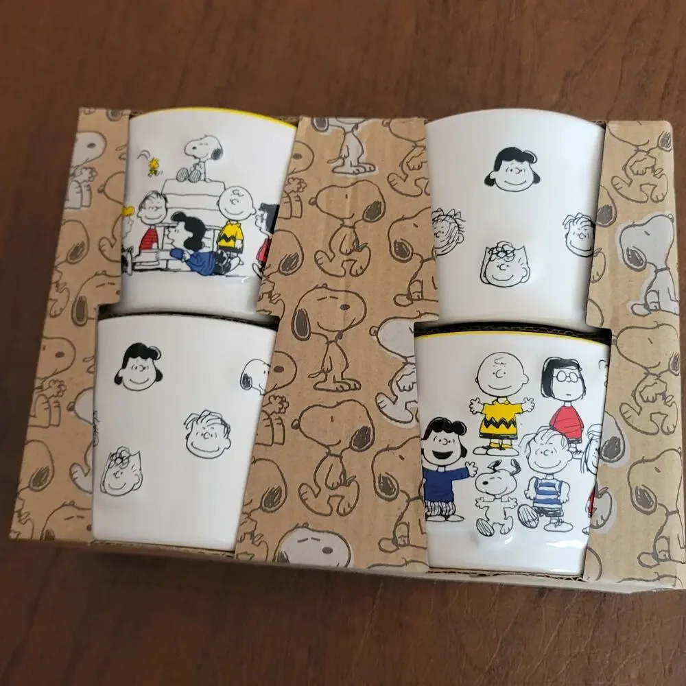 Peanuts Rae Dunn Snoopy Fall 8oz Ramekins Set Of 4 Serving Bowls NEW